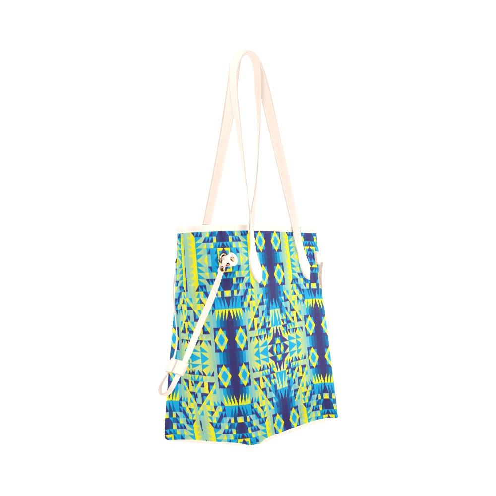 Kaleidoscope Jaune Bleu Clover Canvas Tote Bag (Model 1661) Clover Canvas Tote Bag (1661) e-joyer