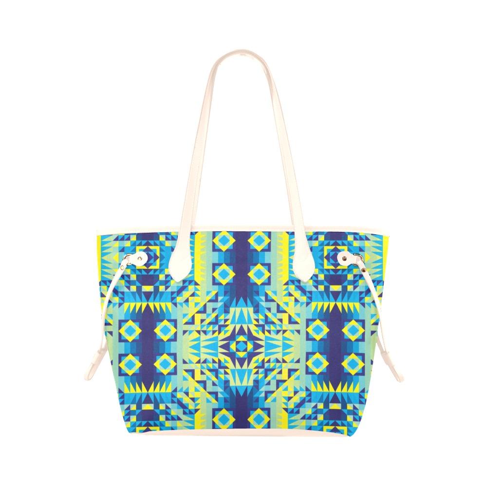 Kaleidoscope Jaune Bleu Clover Canvas Tote Bag (Model 1661) Clover Canvas Tote Bag (1661) e-joyer