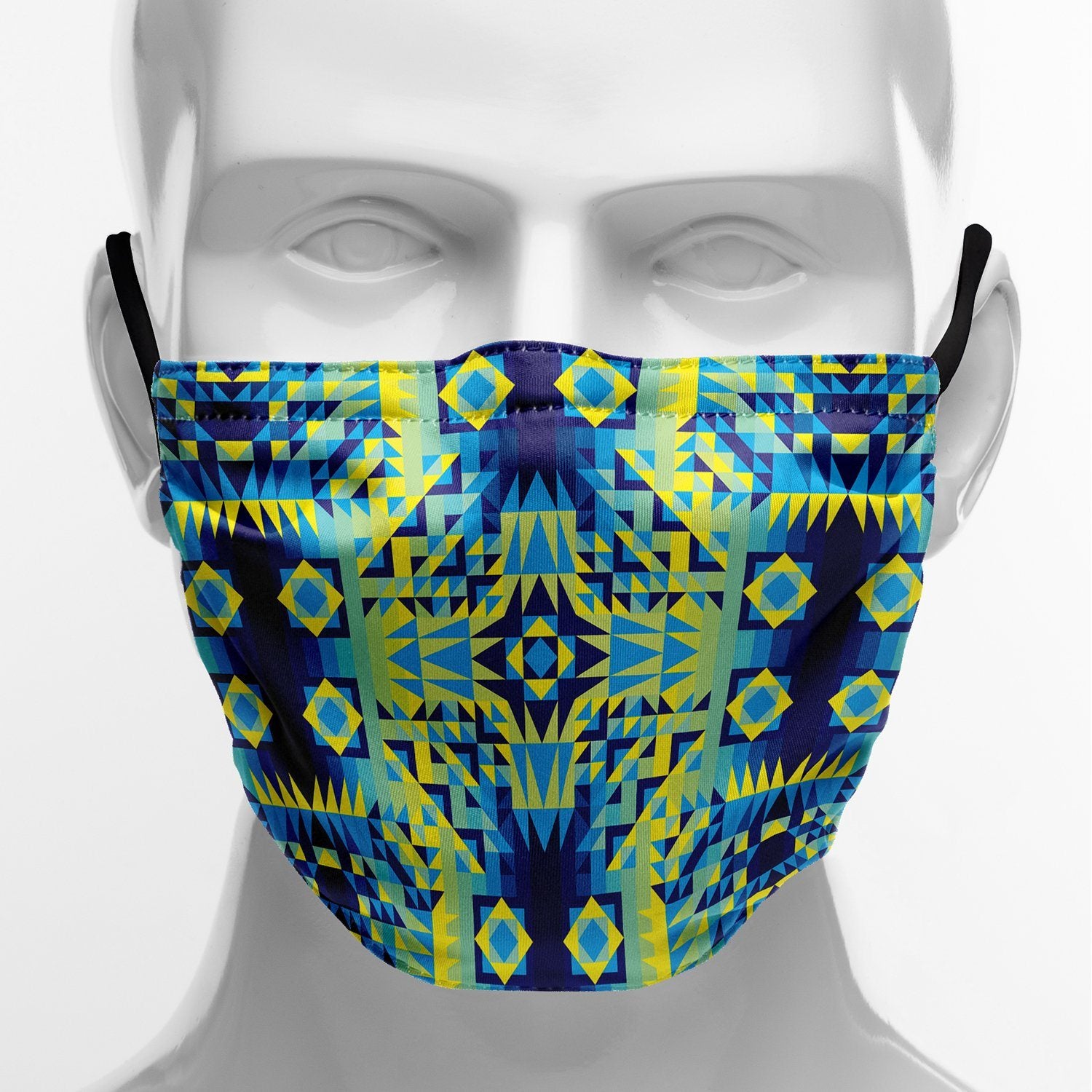 Kaleidoscope Jaune Bleu Face Cover Herman
