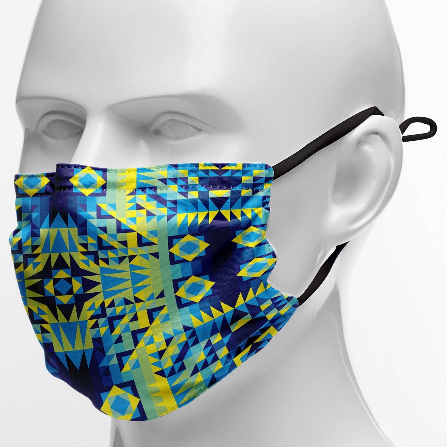 Kaleidoscope Jaune Bleu Face Cover Herman