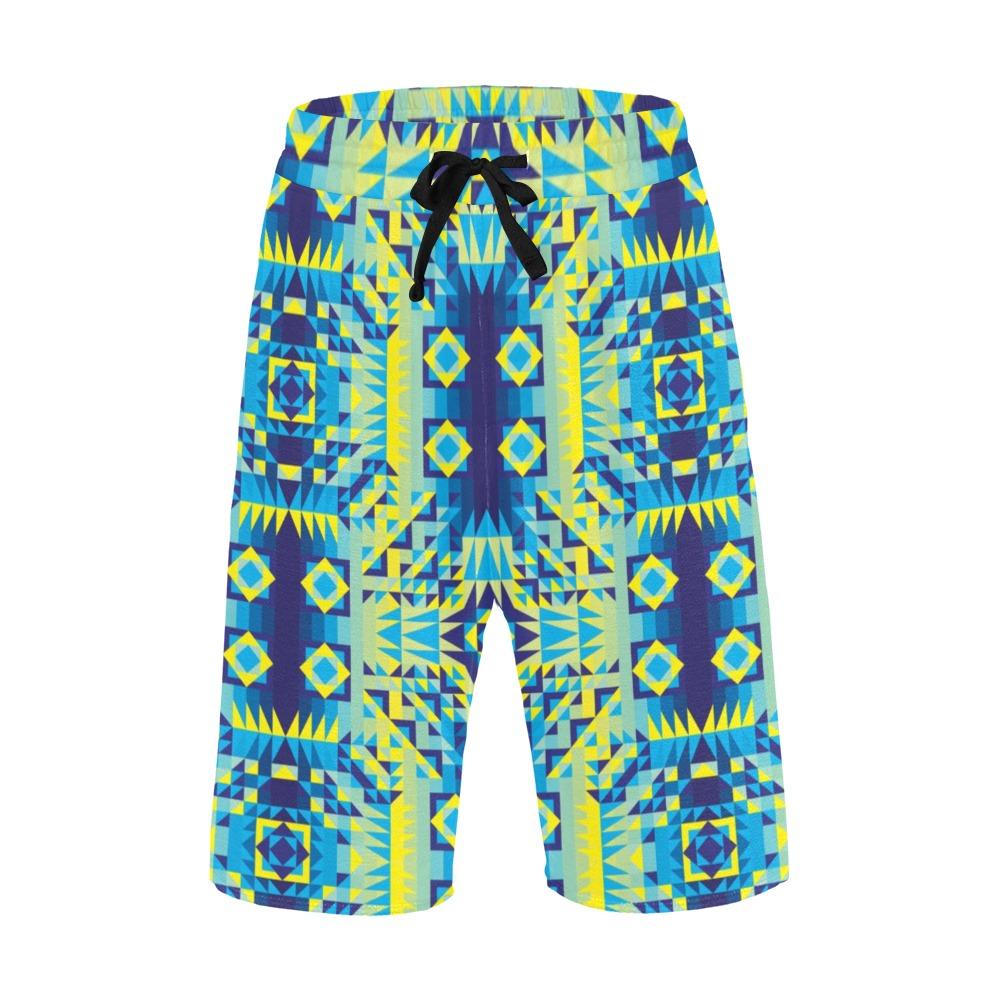 Kaleidoscope Jaune Bleu Men's All Over Print Casual Shorts (Model L23) Men's Casual Shorts (L23) e-joyer