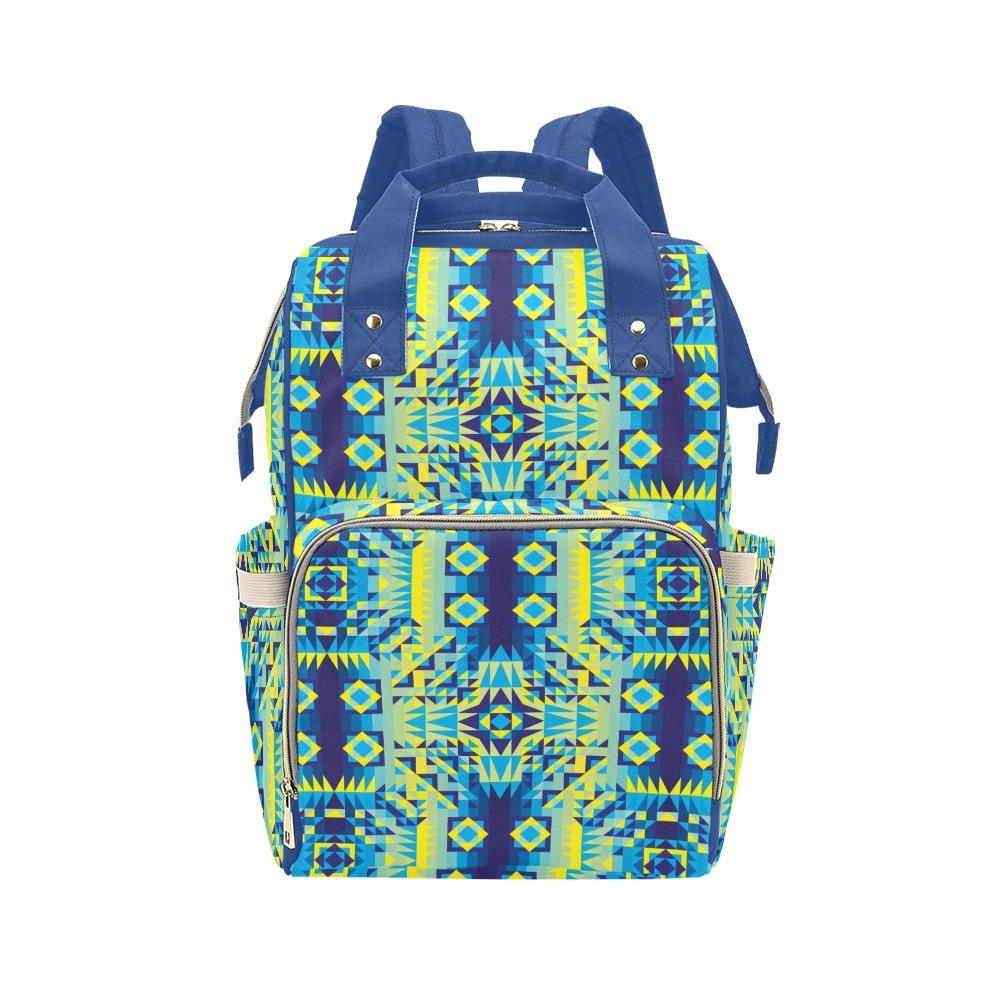 Kaleidoscope Jaune Bleu Multi-Function Diaper Backpack/Diaper Bag (Model 1688) bag e-joyer