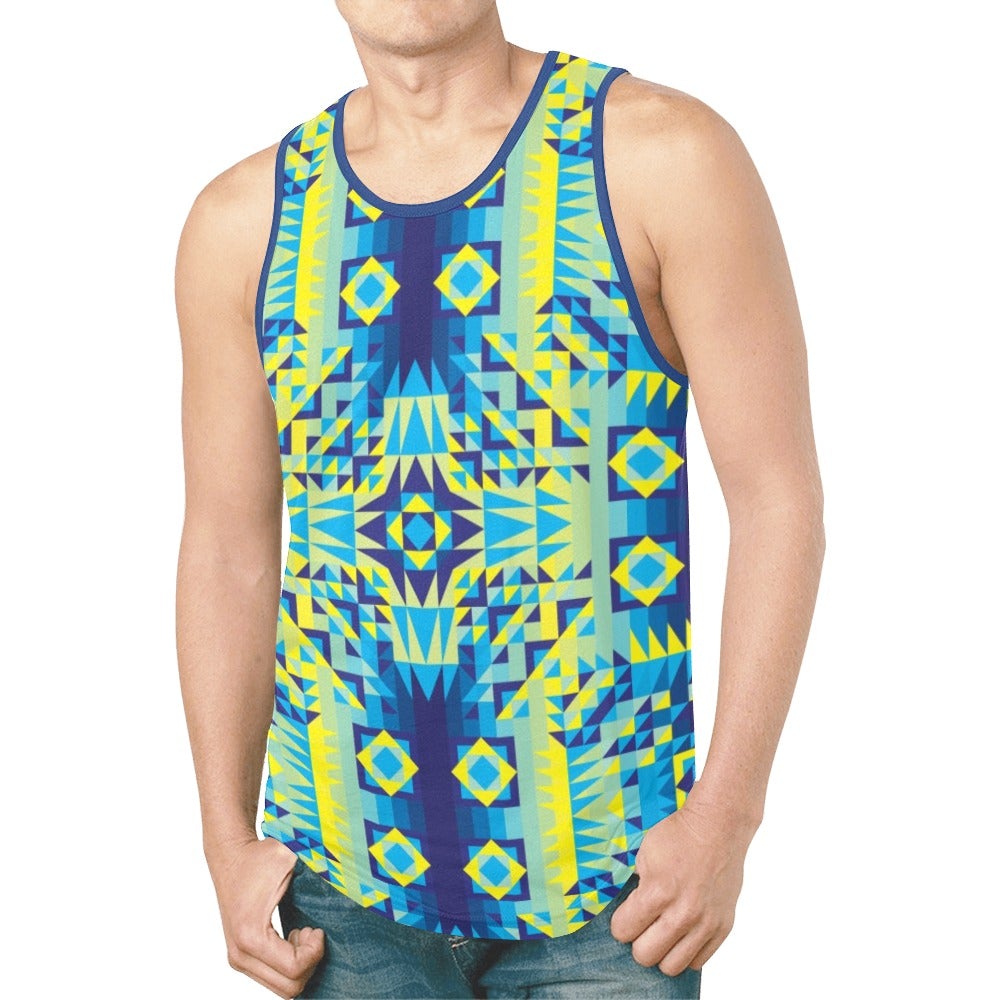 Kaleidoscope Jaune Bleu New All Over Print Tank Top for Men (Model T46) New All Over Print Tank Top for Men (T46) e-joyer