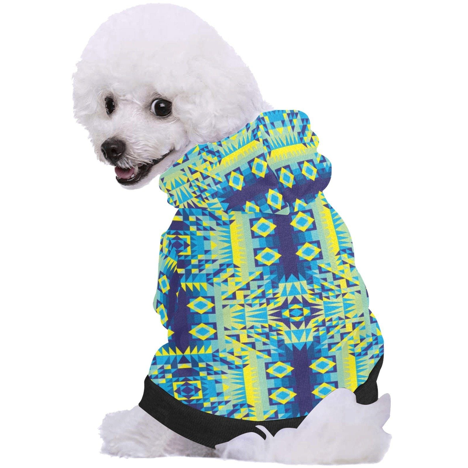 Kaleidoscope Jaune Bleu Pet Dog Hoodie Pet Dog Hoodie e-joyer 