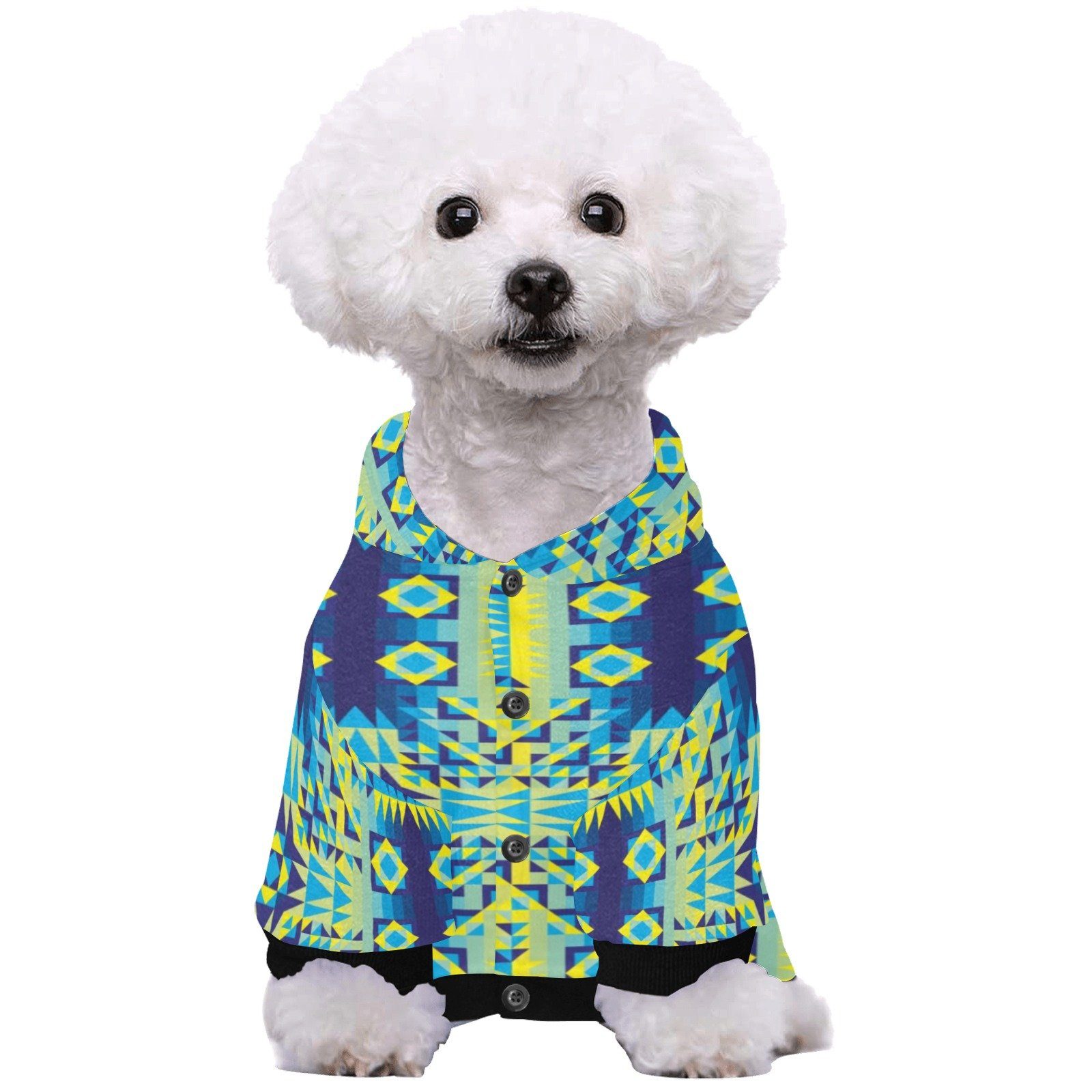 Kaleidoscope Jaune Bleu Pet Dog Hoodie Pet Dog Hoodie e-joyer