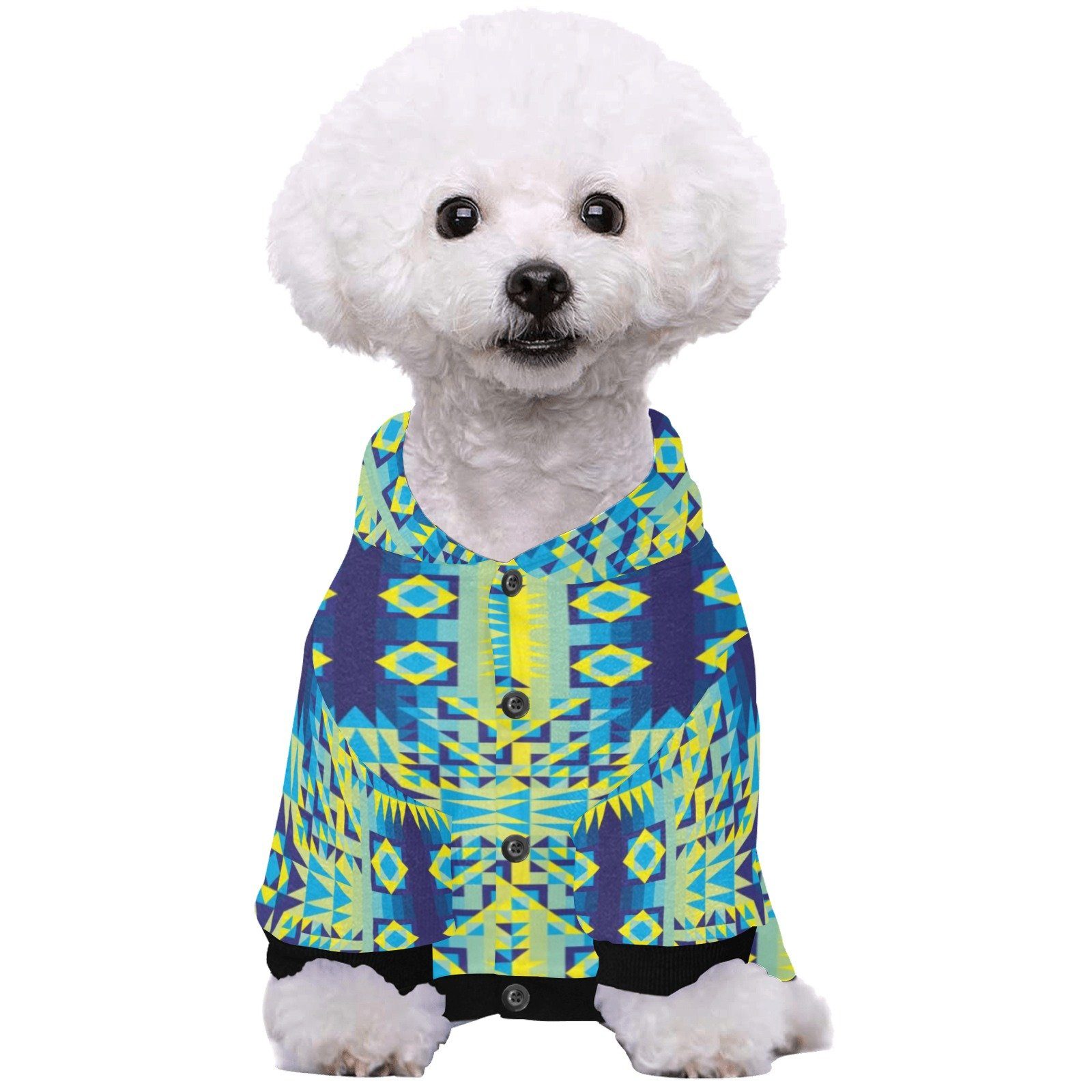 Kaleidoscope Jaune Bleu Pet Dog Hoodie Pet Dog Hoodie e-joyer 