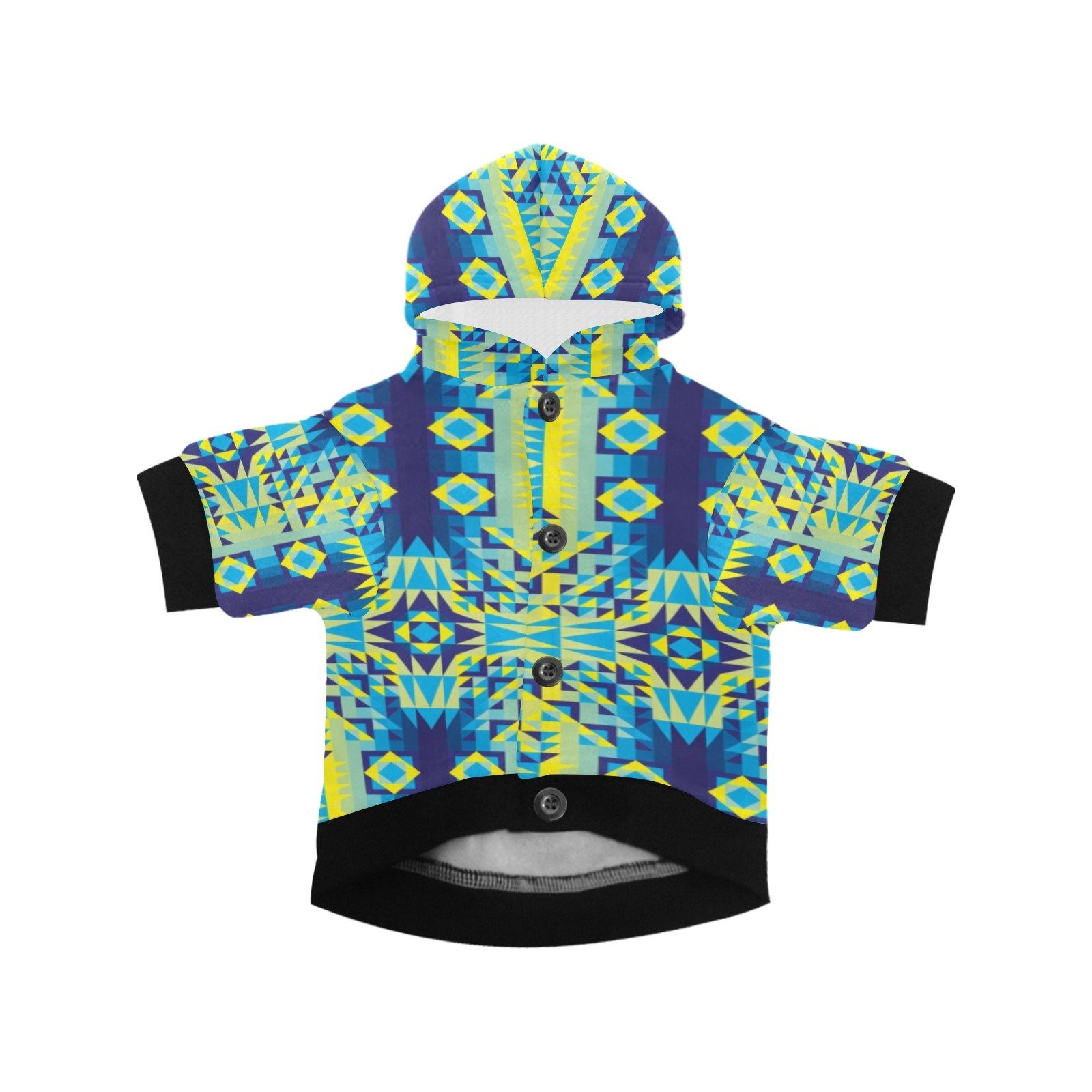 Kaleidoscope Jaune Bleu Pet Dog Hoodie Pet Dog Hoodie e-joyer