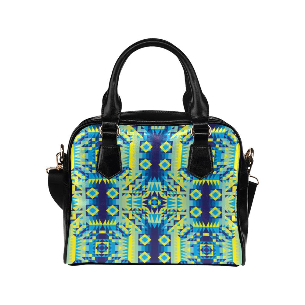 Kaleidoscope Jaune Bleu Shoulder Handbag (Model 1634) Shoulder Handbags (1634) e-joyer