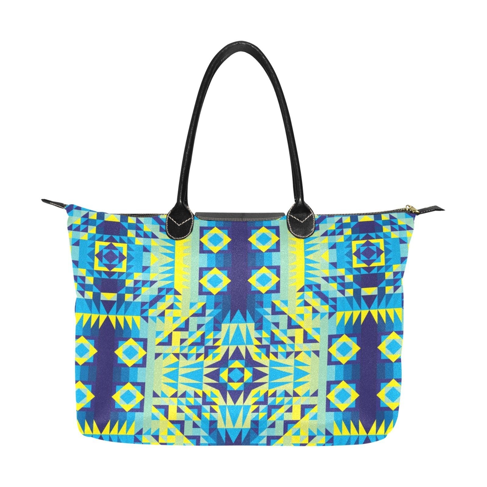 Kaleidoscope Jaune Bleu Single-Shoulder Lady Handbag (Model 1714) bag e-joyer