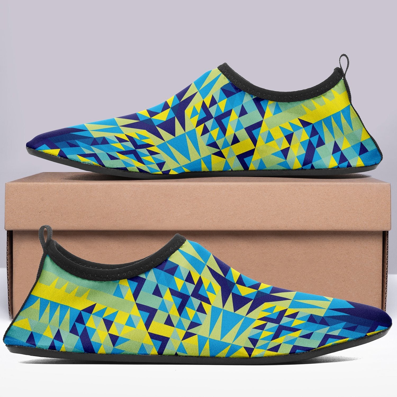 Kaleidoscope Jaune Bleu Sockamoccs Slip On Shoes Herman