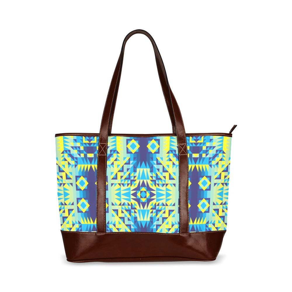 Kaleidoscope Jaune Bleu Tote Handbag (Model 1642) Tote Handbags (1642) e-joyer