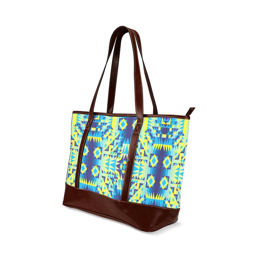 Kaleidoscope Jaune Bleu Tote Handbag (Model 1642) Tote Handbags (1642) e-joyer