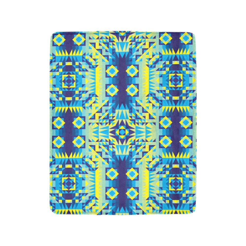 Kaleidoscope Jaune Bleu Ultra-Soft Micro Fleece Blanket 40"x50" Ultra-Soft Blanket 40''x50'' e-joyer