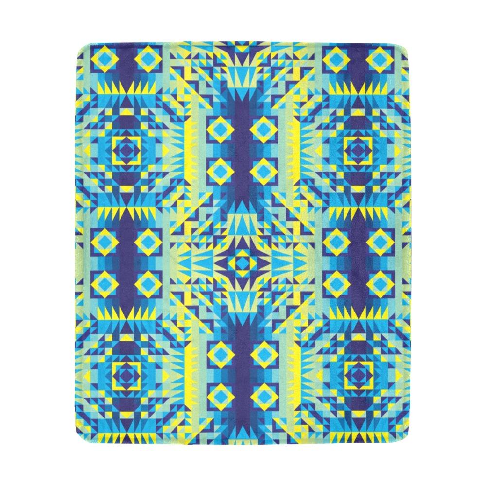 Kaleidoscope Jaune Bleu Ultra-Soft Micro Fleece Blanket 50"x60" Ultra-Soft Blanket 50''x60'' e-joyer