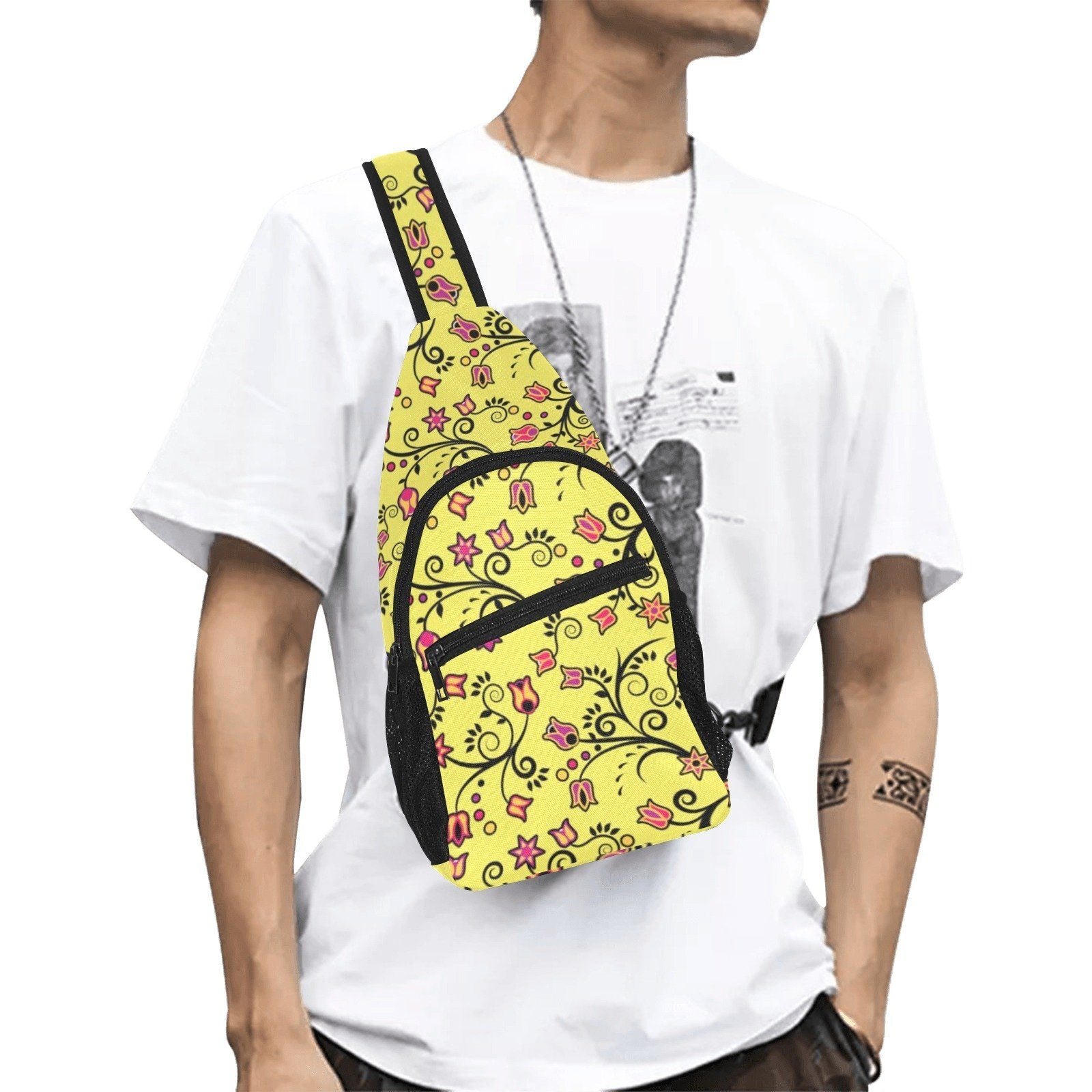 Key Lime Star All Over Print Chest Bag (Model 1719) All Over Print Chest Bag (1719) e-joyer