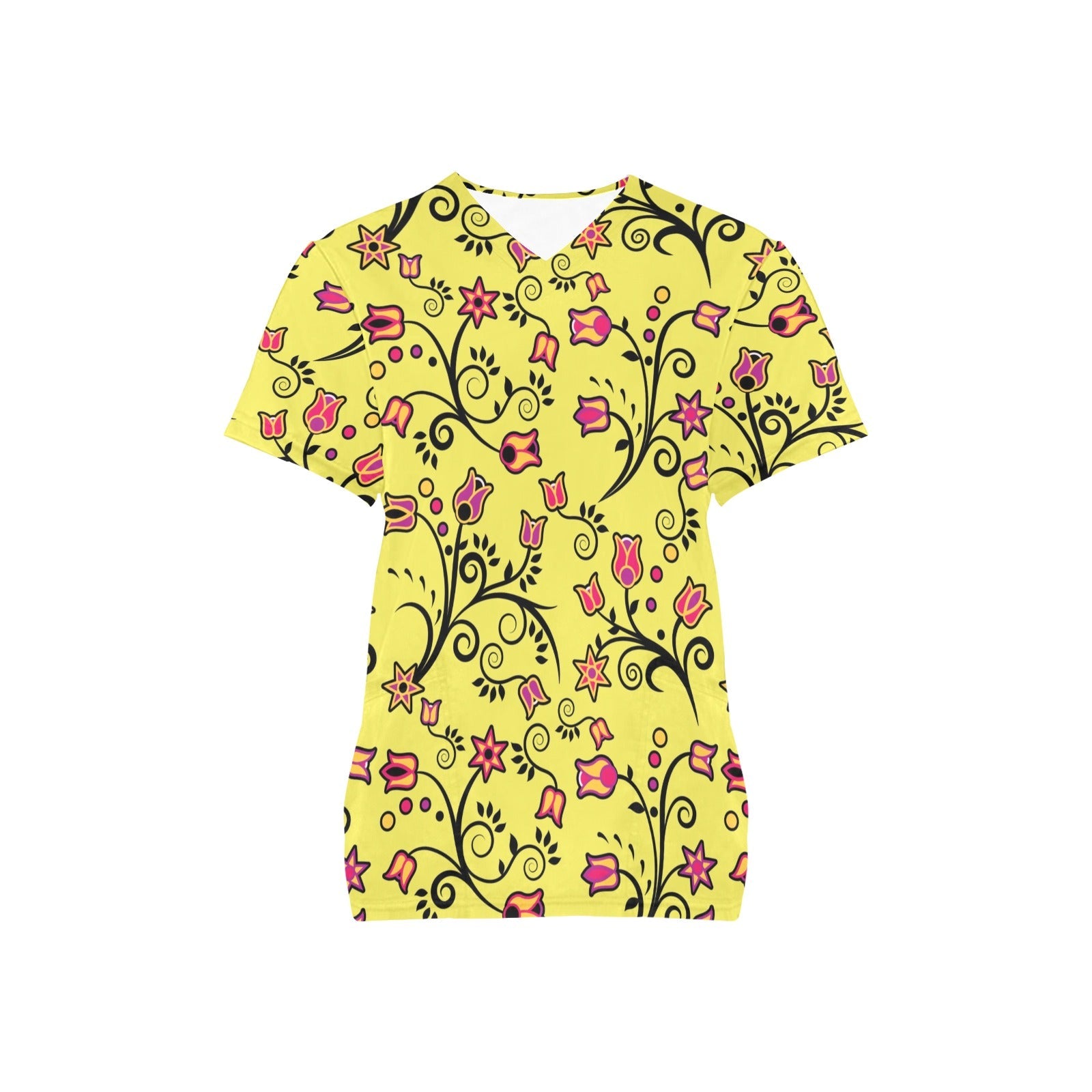Key Lime Star All Over Print Scrub Top Scrub Top e-joyer