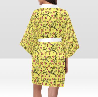 Key Lime Star Kimono Robe Artsadd