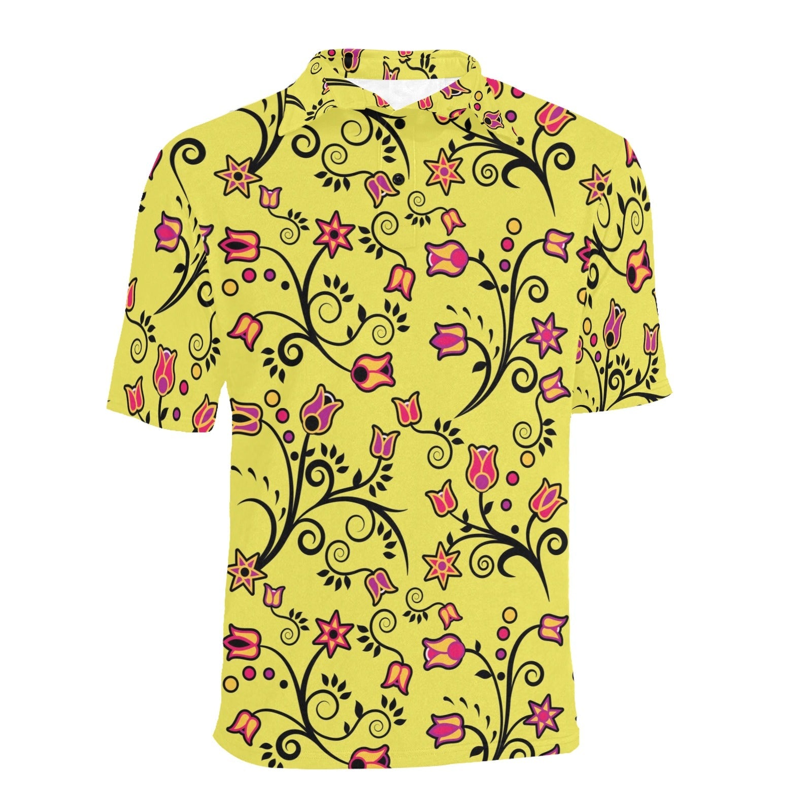 Key Lime Star Men's All Over Print Polo Shirt (Model T55) Men's Polo Shirt (Model T55) e-joyer