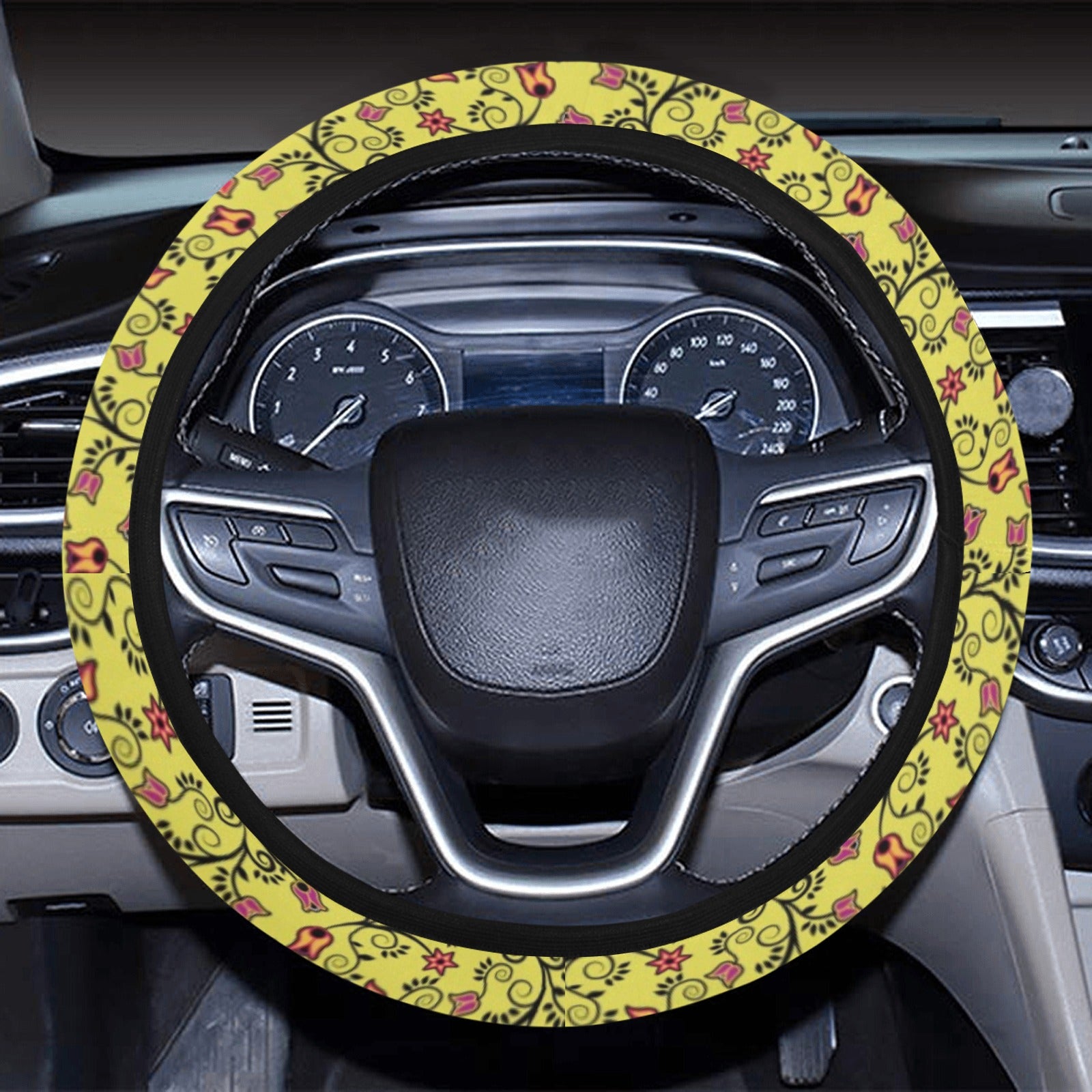 Key Lime Star Steering Wheel Cover with Elastic Edge Steering Wheel Cover with Elastic Edge e-joyer