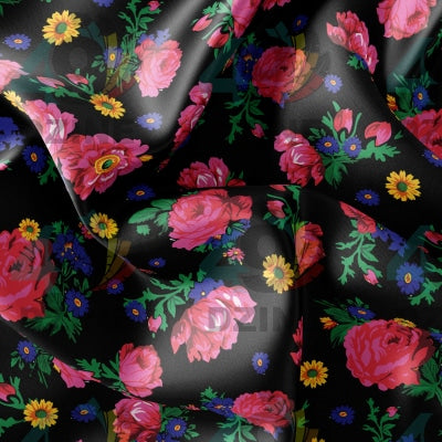 Kokum Ceremony - Black Satin Fabric 49DzineStore