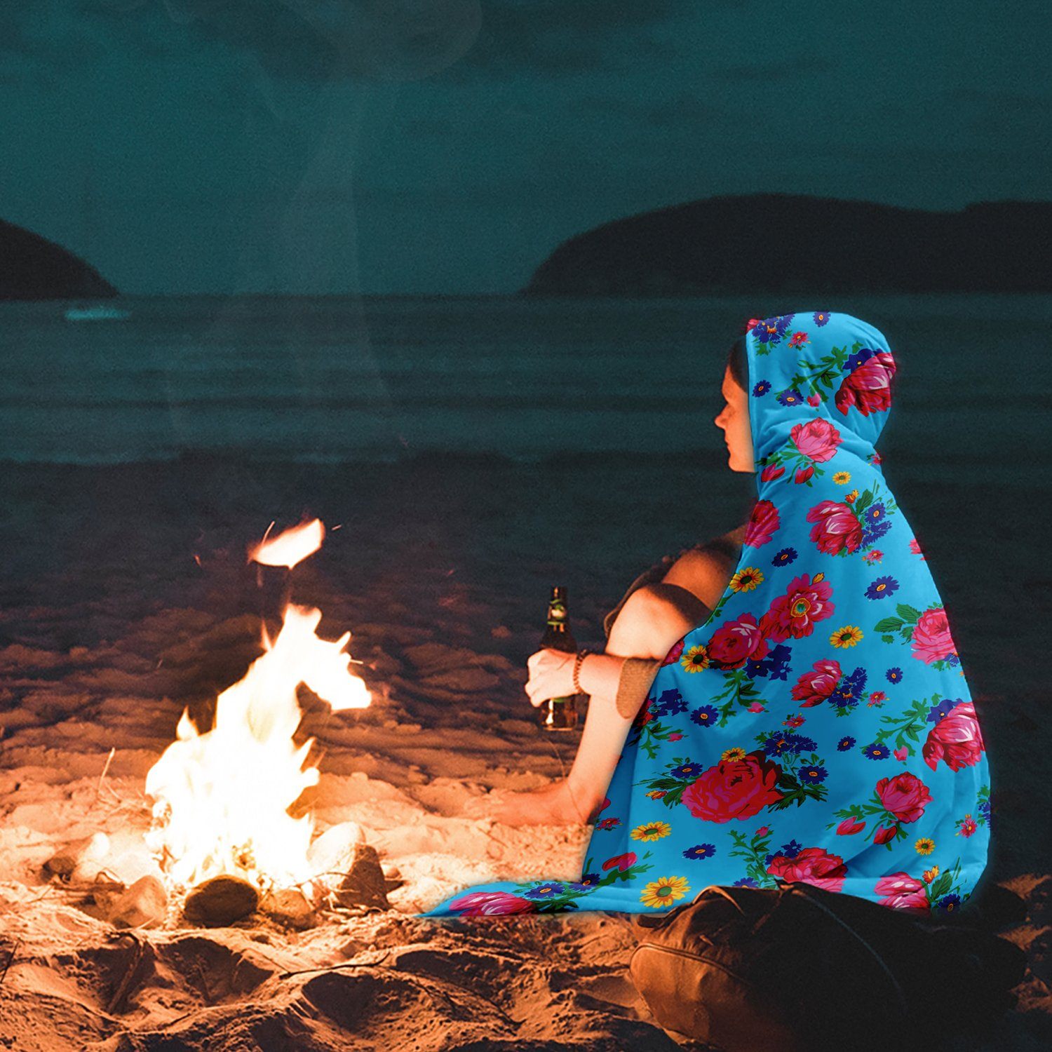 Kokum Ceremony Sky Hooded Blanket blanket 49 Dzine