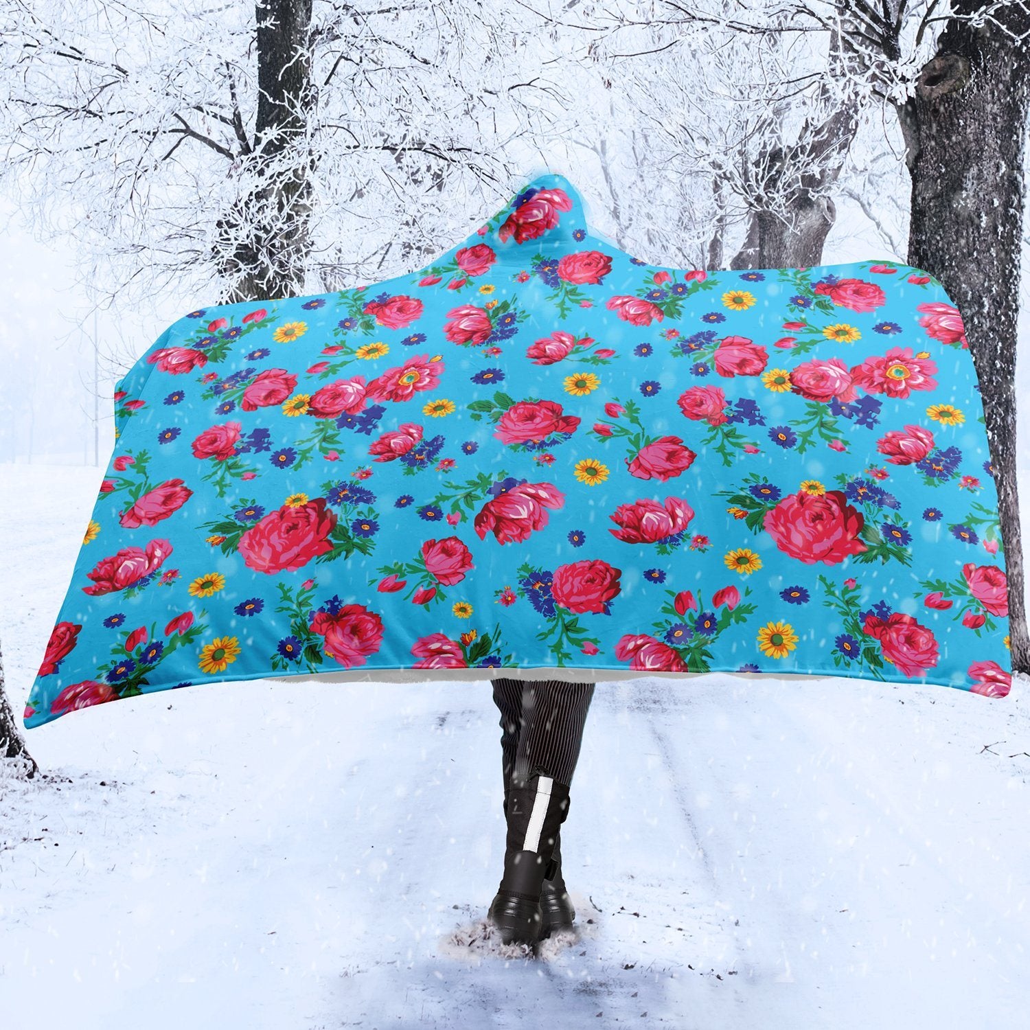 Kokum Ceremony Sky Hooded Blanket blanket 49 Dzine