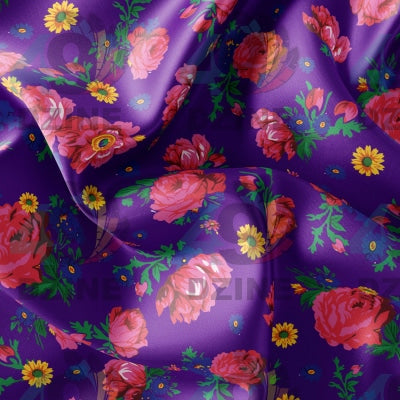 Kokum's Ceremony - Lavender Satin Fabric 49DzineStore
