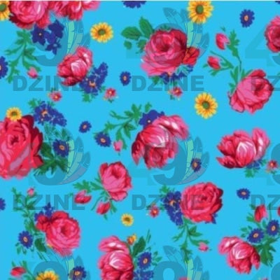 Kokum's Ceremony - Sky Satin Fabric 49DzineStore