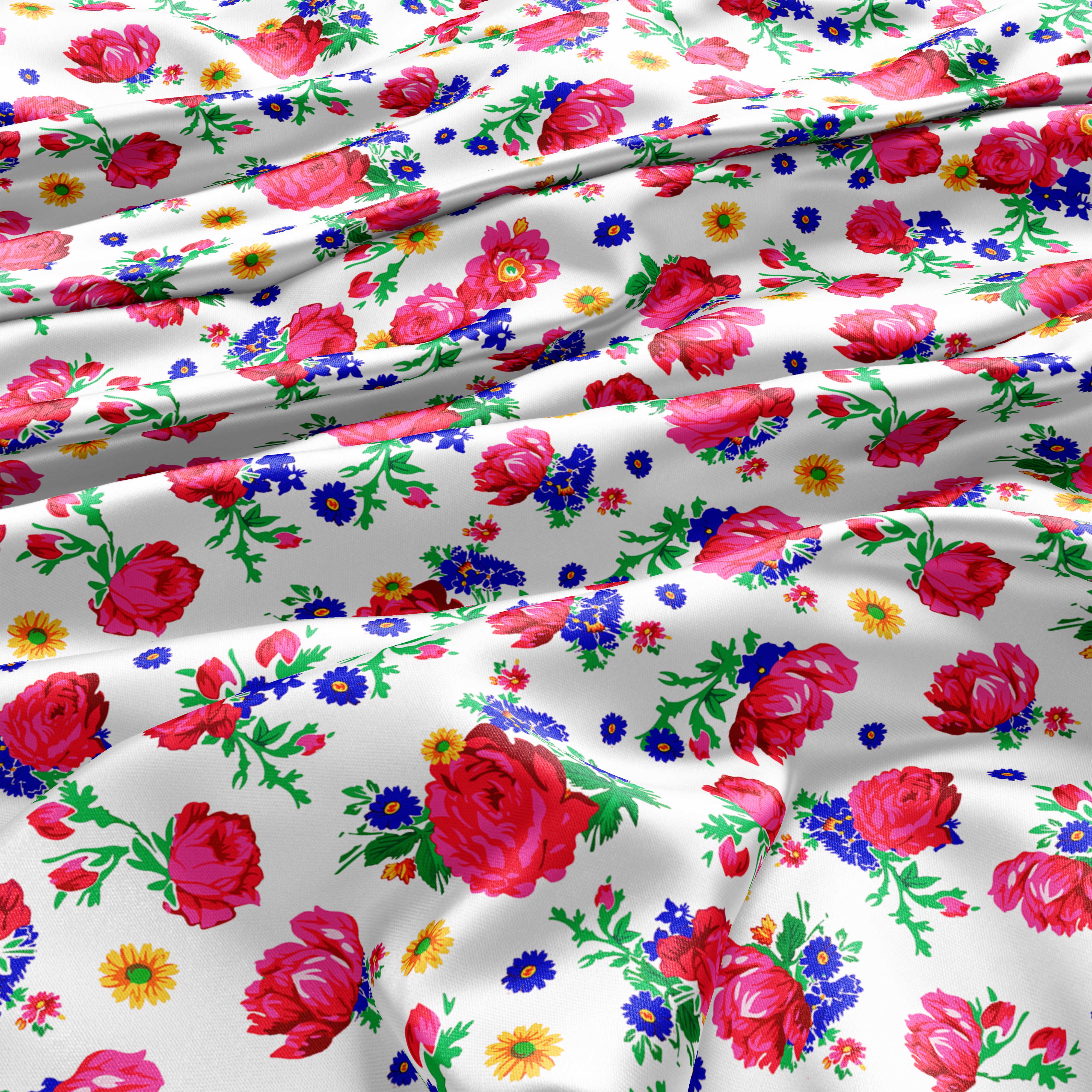 Kokum's Ceremony - White Satin Fabric 49DzineStore