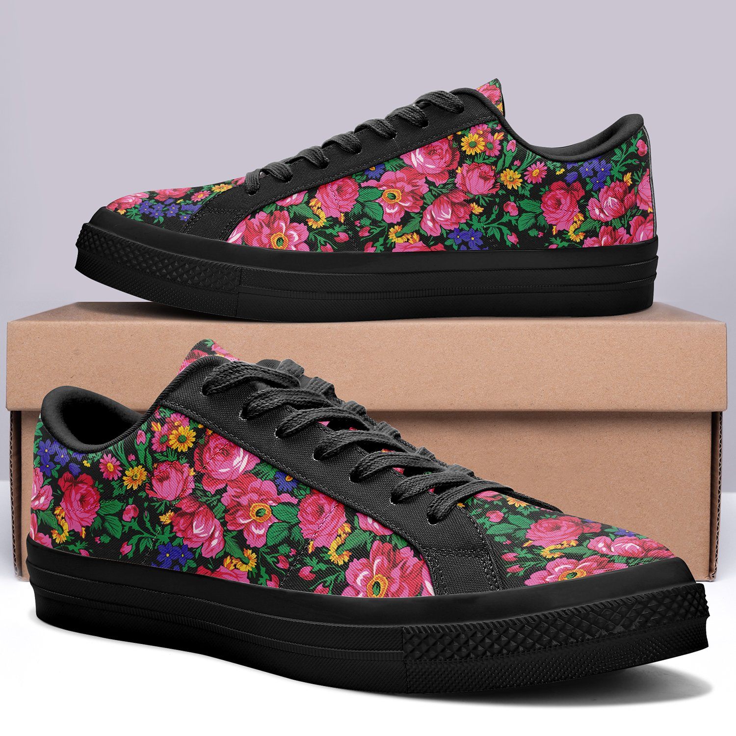 Kokum's Revenge - Black Aapisi Low Top Canvas Shoes Black Sole 49 Dzine