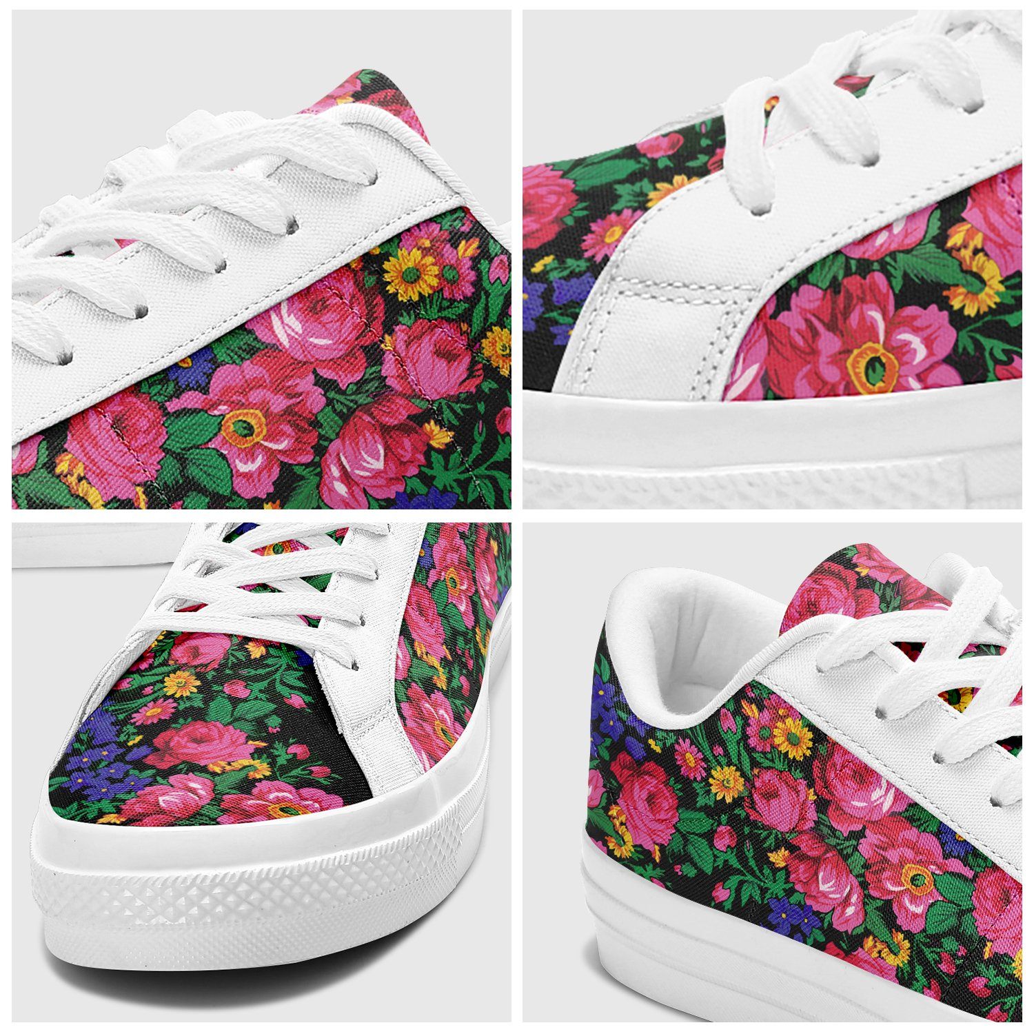 Kokum's Revenge - Black Aapisi Low Top Canvas Shoes White Sole 49 Dzine