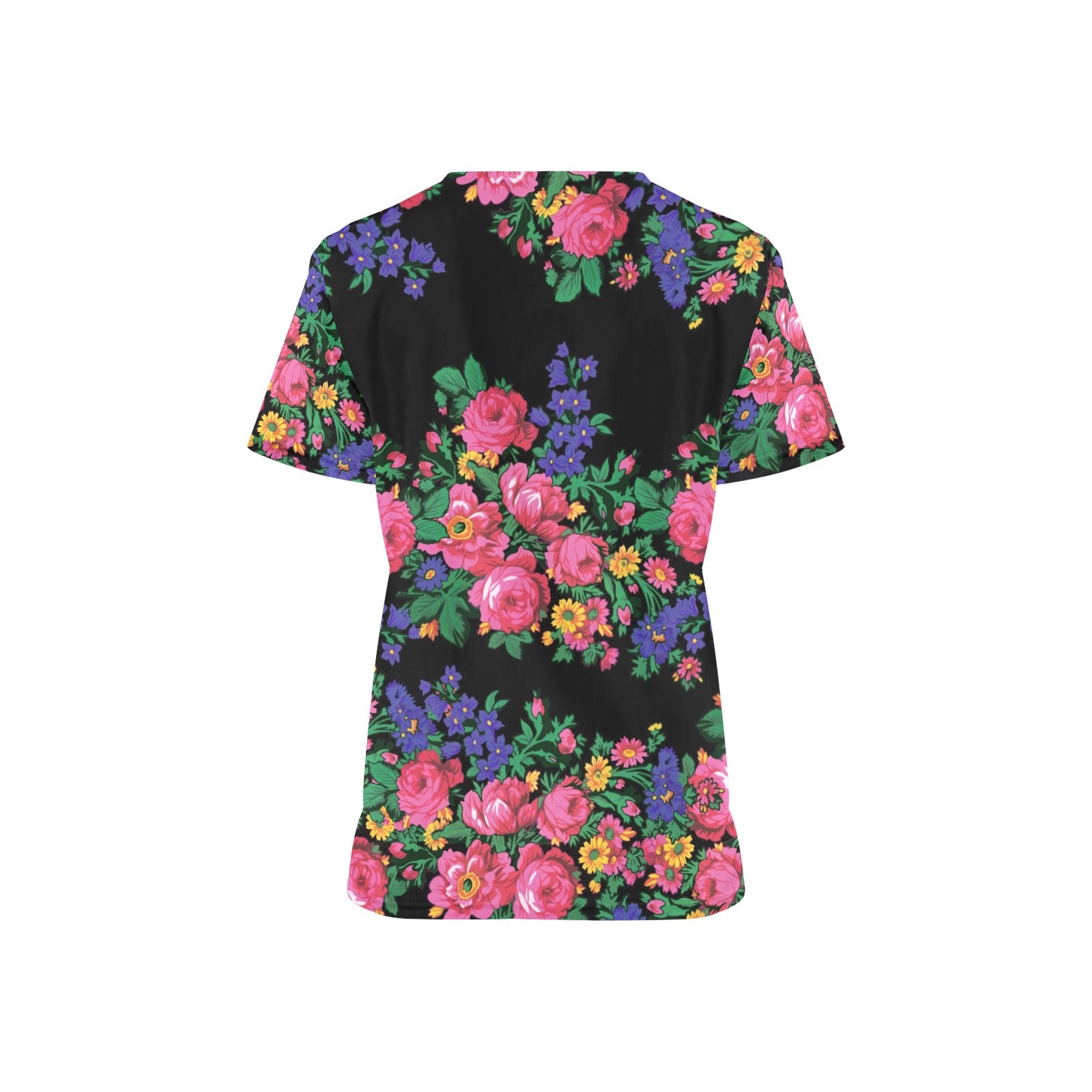 Kokum's Revenge Black All Over Print Scrub Top Scrub Top e-joyer