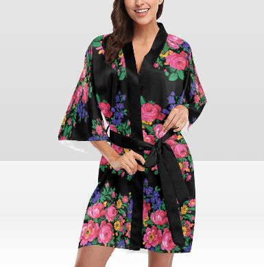 Kokum's Revenge Black Kimono Robe Artsadd