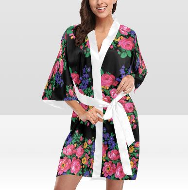 Kokum's Revenge Black Kimono Robe Artsadd