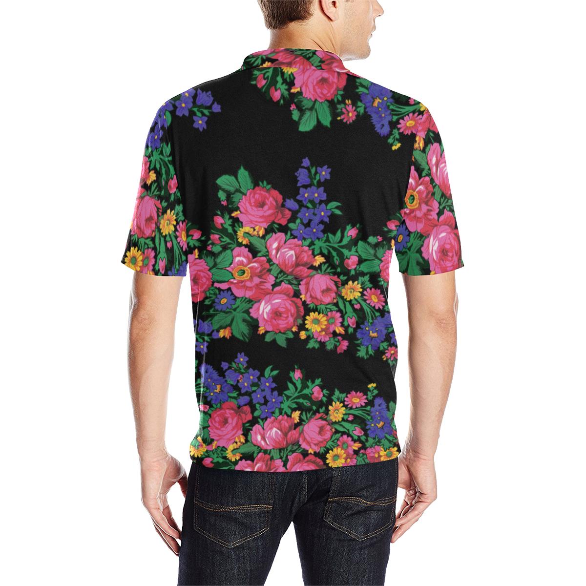 Kokum's Revenge-Black Men's All Over Print Polo Shirt (Model T55) Men's Polo Shirt (Model T55) e-joyer
