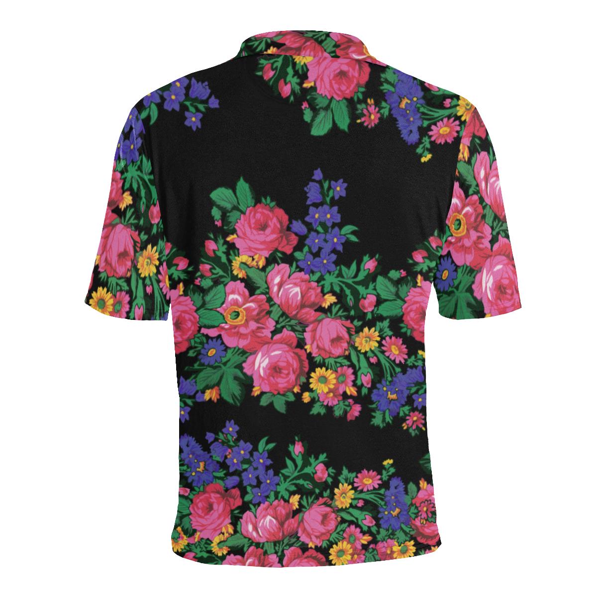 Kokum's Revenge-Black Men's All Over Print Polo Shirt (Model T55) Men's Polo Shirt (Model T55) e-joyer