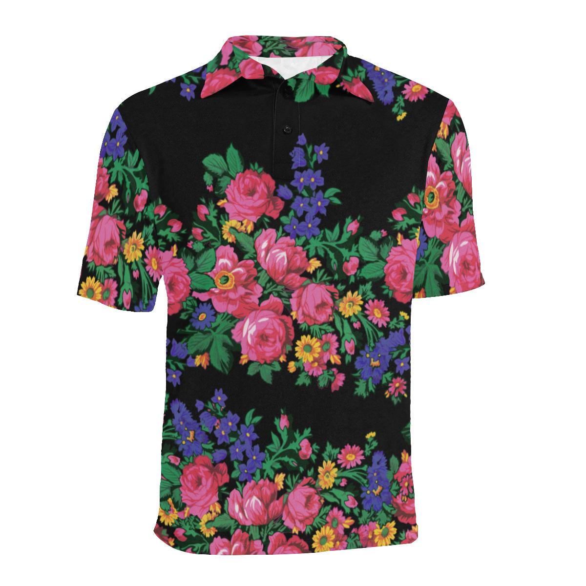Kokum's Revenge-Black Men's All Over Print Polo Shirt (Model T55) Men's Polo Shirt (Model T55) e-joyer