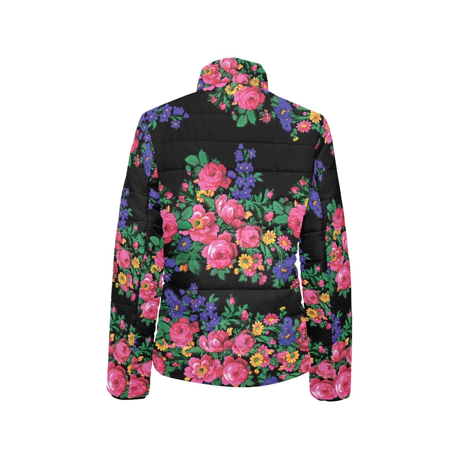 Kokum's Revenge Black Women's Stand Collar Padded Jacket (Model H41) jacket e-joyer