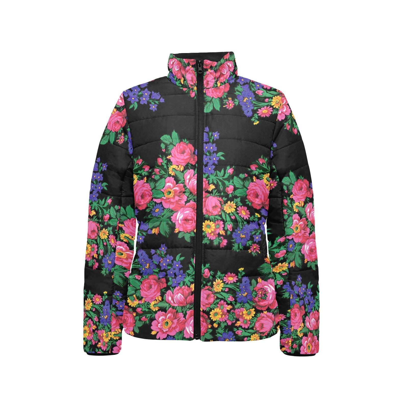 Kokum's Revenge Black Women's Stand Collar Padded Jacket (Model H41) jacket e-joyer