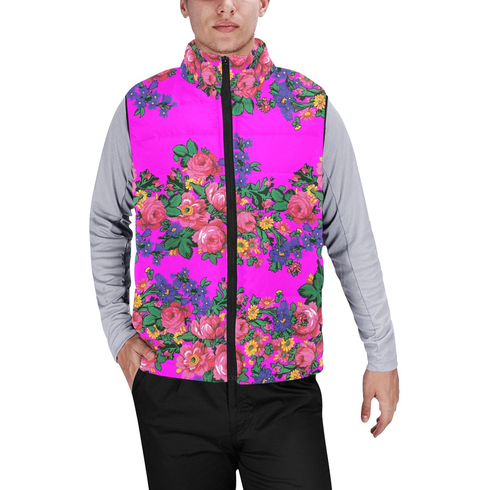 Kokum's Revenge Blush Men's Padded Vest Jacket (Model H44) Men's Padded Vest Jacket (H44) e-joyer