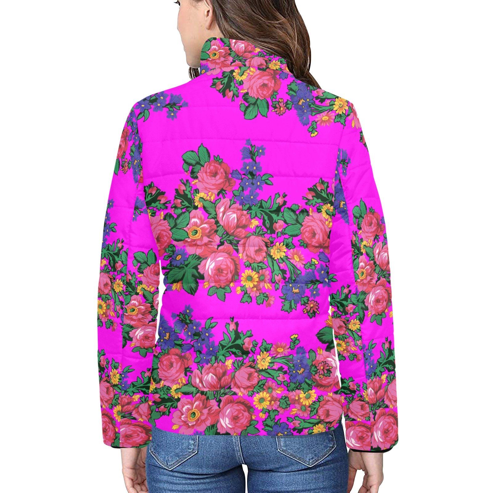 Kokum's Revenge Blush Women's Stand Collar Padded Jacket (Model H41) jacket e-joyer
