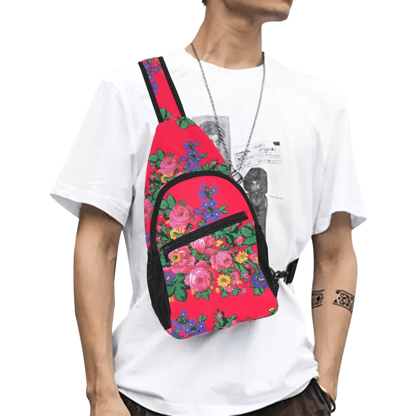 Kokum's Revenge Dahlia All Over Print Chest Bag (Model 1719) All Over Print Chest Bag (1719) e-joyer 