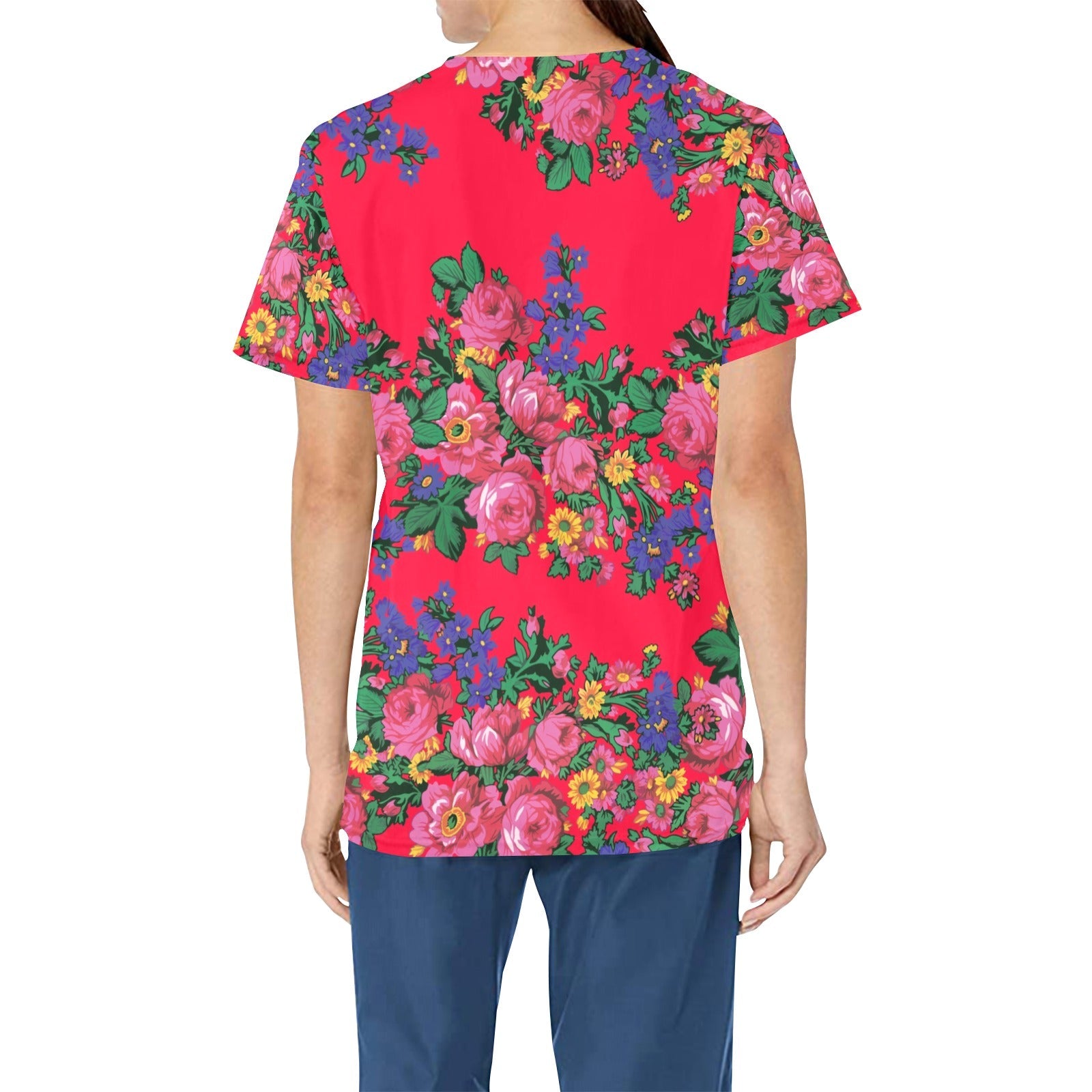 Kokum's Revenge Dahlia All Over Print Scrub Top Scrub Top e-joyer