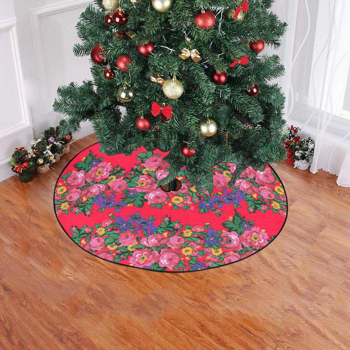 Kokum's Revenge- Dahlia Christmas Tree Skirt 47" x 47" Christmas Tree Skirt e-joyer