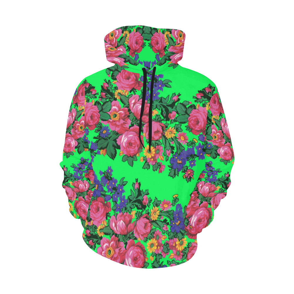 Kokum's Revenge Green All Over Print Hoodie for Women (USA Size) (Model H13) Hoodie e-joyer