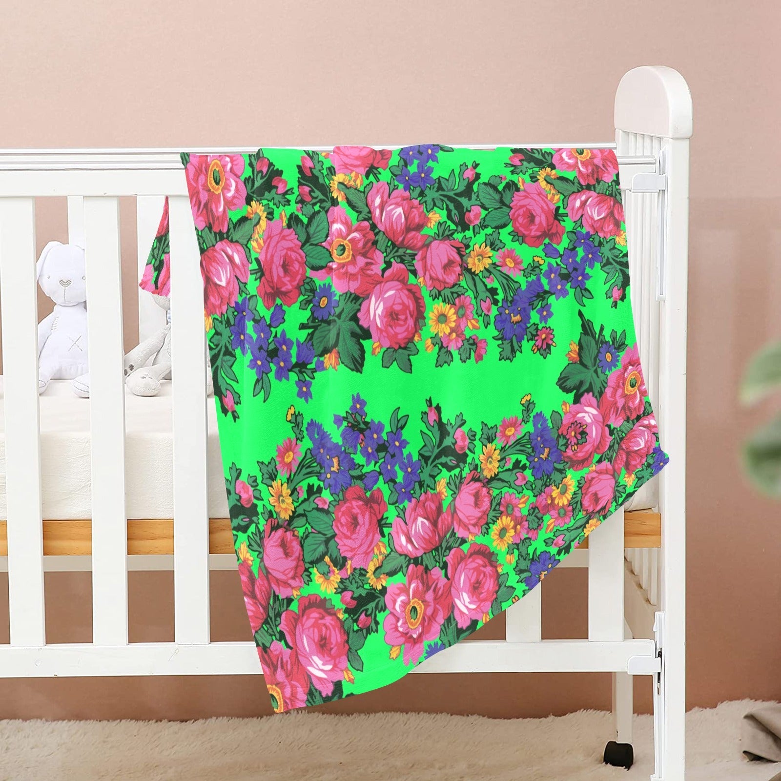 Kokum's Revenge Green Baby Blanket 30"x40" Baby Blanket 30"x40" e-joyer 