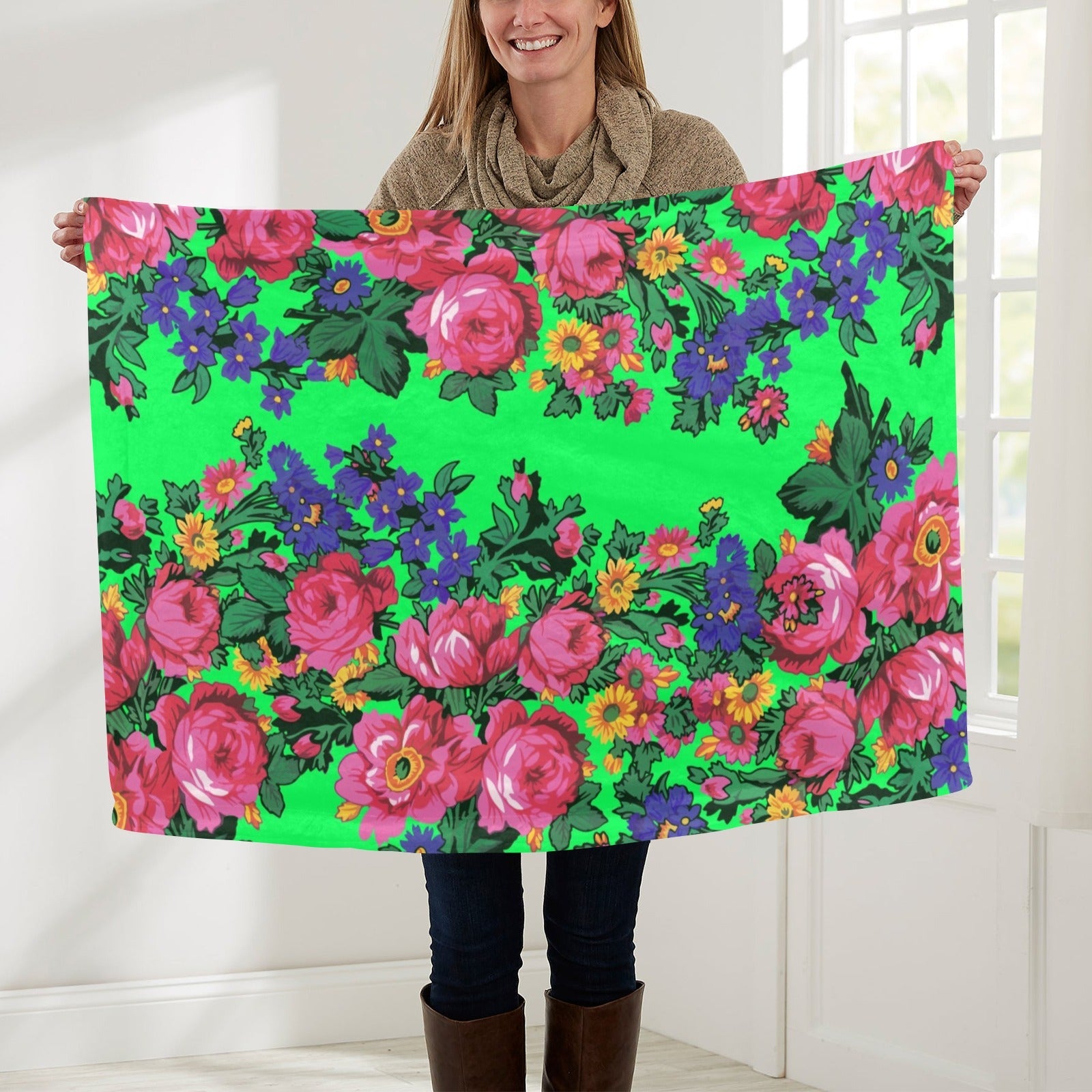Kokum's Revenge Green Baby Blanket 30"x40" Baby Blanket 30"x40" e-joyer