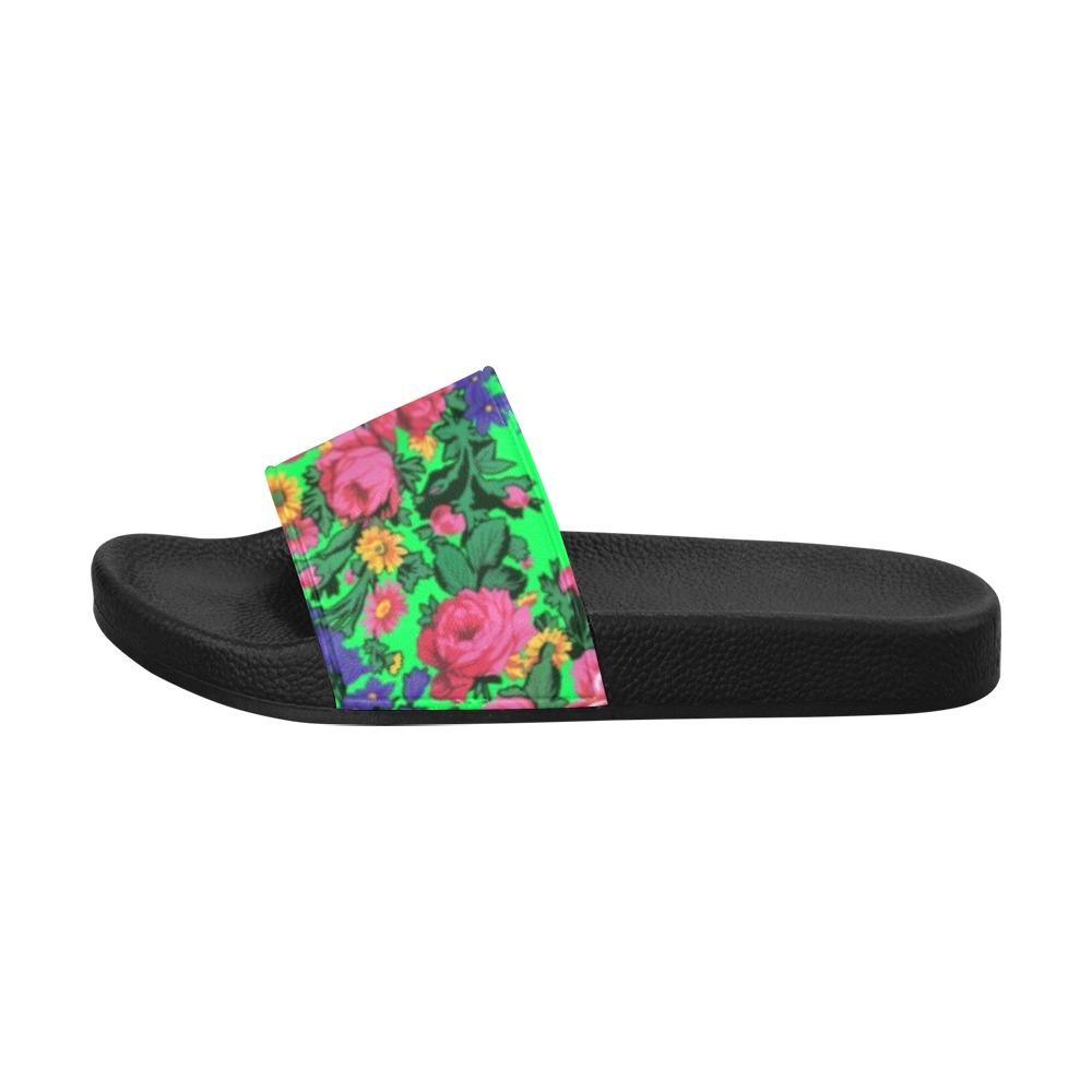 Kokum's Revenge Green Men's Slide Sandals (Model 057) Men's Slide Sandals (057) e-joyer