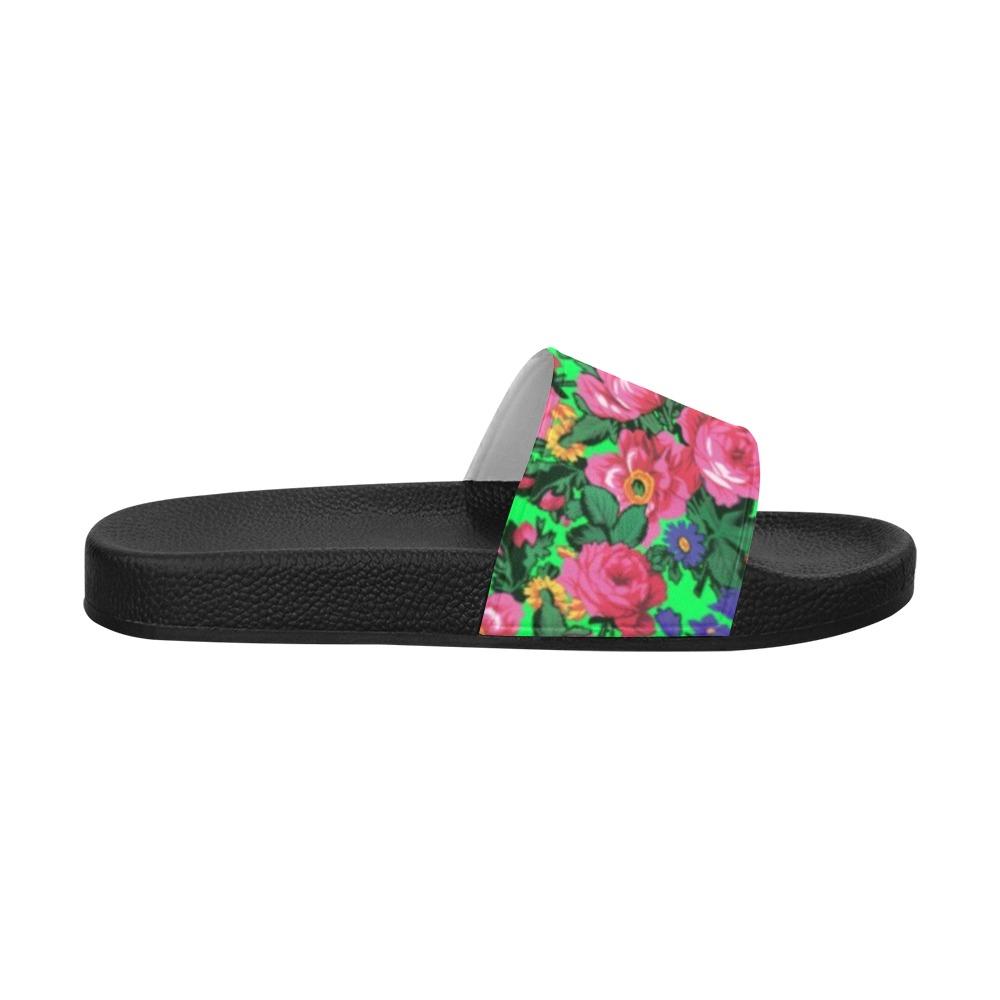 Kokum's Revenge Green Men's Slide Sandals (Model 057) Men's Slide Sandals (057) e-joyer