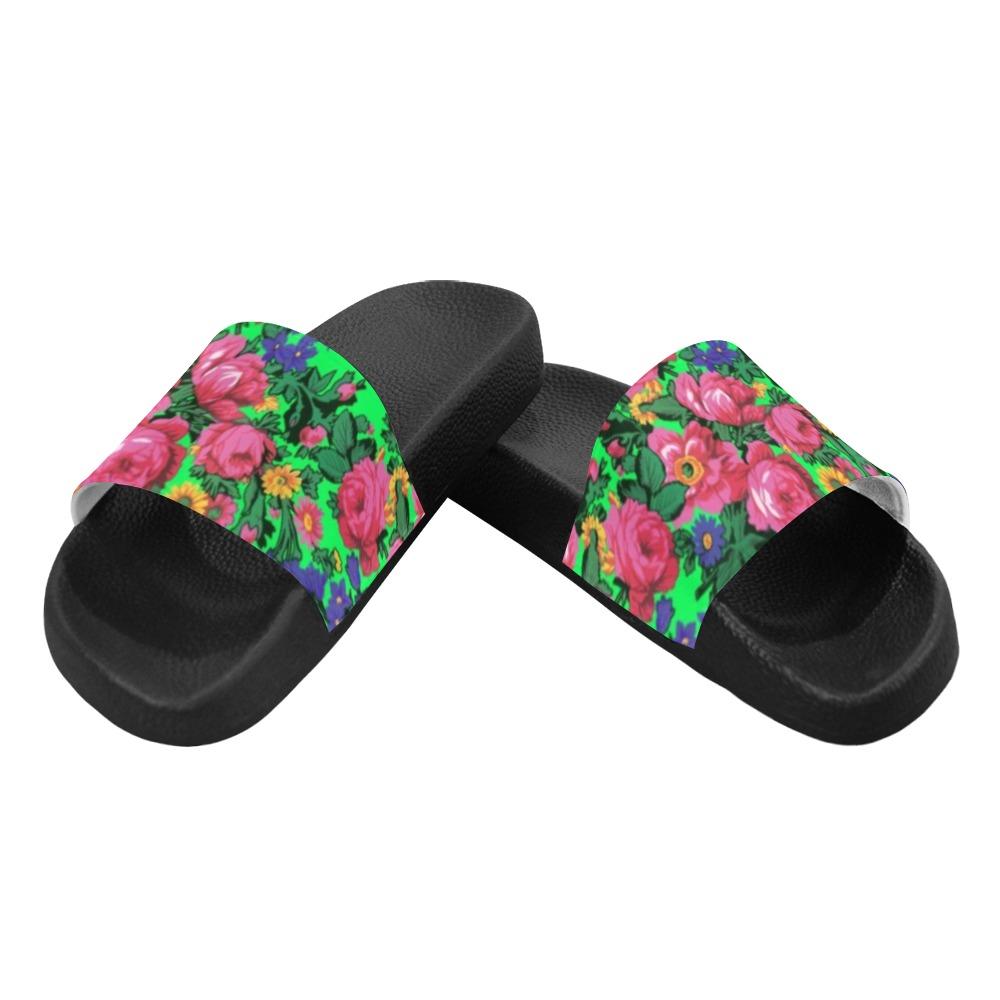 Kokum's Revenge Green Men's Slide Sandals (Model 057) Men's Slide Sandals (057) e-joyer
